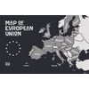 Tapeta čiernobiela mapa Európskej únie v modernom prevedení