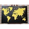 Obraz čierno žltá mapa sveta