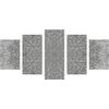 5-dielny obraz sivá umelecká abstrakcia