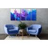 5-dielny obraz nádherná abstrakcia modrej a fialovej farby