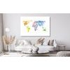 Obraz na korku mapa sveta s pútavými nápismi