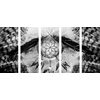 5-dielny obraz abstraktný lapač snov v čiernobielom prevedení