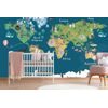 Samolepiaca tapeta náučná mapa sveta pre deti