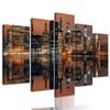 5-dielny obraz krása nočného Manhattanu