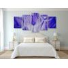 5-dielny obraz abstraktná púpava v fialovom prevedení