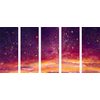 5-dielny obraz nádherná maľba zapádajúceho slnka za pole