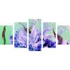 5-dielny obraz umelecká abstrakcia pivónie
