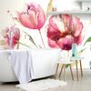 Jedinečná samolepiaca tapeta maľované tulipány