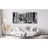 5-dielny obraz farebné Benátky v čiernobielom prevedení