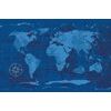 Samolepiaca tapeta historická mapa sveta v modrom prevedení
