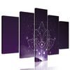 5-dielny obraz Feng Shui symbol na fialovom pozadí