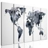 5-dielny obraz čiernobiela mapa sveta tvorená polygónmi