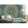 Samolepiaca tapeta Mandala na emeraldovom pozadí