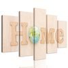 5-dielny obraz nápis home a planéta zem
