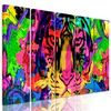 5-dielny obraz pestrofarebná hlava tigra