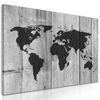 Obraz umelecká mapa sveta v čiernobielom prevedení