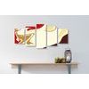 5-dielny obraz umelecká abstrakcia v zemitých farbách