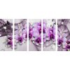 5-dielny obraz okúzľujúce kvety na abstraktnom pozadí