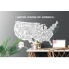 Samolepiaca tapeta moderná mapa USA v čiernobielom prevedení