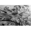 Obraz maľovaná abstrakcia kvetu v čiernobielom prevedení