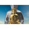 Obraz zlatý a strieborný Budha