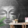 Originálna čiernobiela samolepiaca tapeta detail tváre Budhu