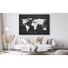 Obraz na korku čiernobiela mapa sveta v modernom prevedení