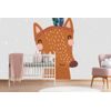 Samolepiaca tapeta kamarátska líška s pierkami