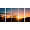 5-dielny obraz západ slnka nad malebnou krajinkou