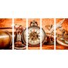 5-dielny obraz historické luxusné hodinky