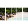 5-dielny obraz pláž v exotických Seychelách