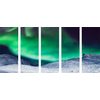 5-dielny obraz zelená polárna žiara