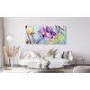 5-dielny obraz jedinečné fialové a žlté kvety