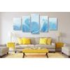 5-dielny obraz abstrakcia v odtieňoch modrej