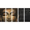 5-dielny obraz meditujúci Budha