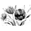 Jedinečná čiernobiela samolepiaca tapeta maľované tulipány