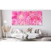 5-dielny obraz Mandala v ružovom prevedení
