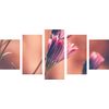 5-dielny obraz krásne ružové puky