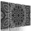 5-dielny obraz čiernobiela Mandala v indickom štýle