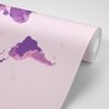 Samolepiaca tapeta mapa štátov vo fialovom prevedení
