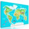 Obraz mapa sveta pre deti s kreslenými zvieratkami