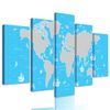 5-dielny obraz mapa sveta s motívom mora