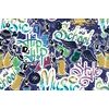 Tapeta moderný street art v fialovom prevedení