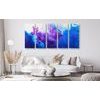 5-dielny obraz nádherná abstrakcia modrej a fialovej farby