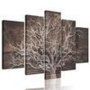 5-dielny obraz impozantný strom na drevenom pozadí