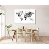 Obraz mapa sveta s hudobným motívom v čiernobielom prevedení