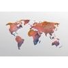 Tapeta oranžová mapa sveta tvorená polygónmi