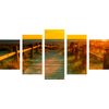 5-dielny obraz západ slnka na Kalifornskej pláži