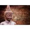 Samolepiaca fototapeta Budha pri drevenom pozadí
