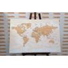Obraz mapa sveta s nádychom béžovej